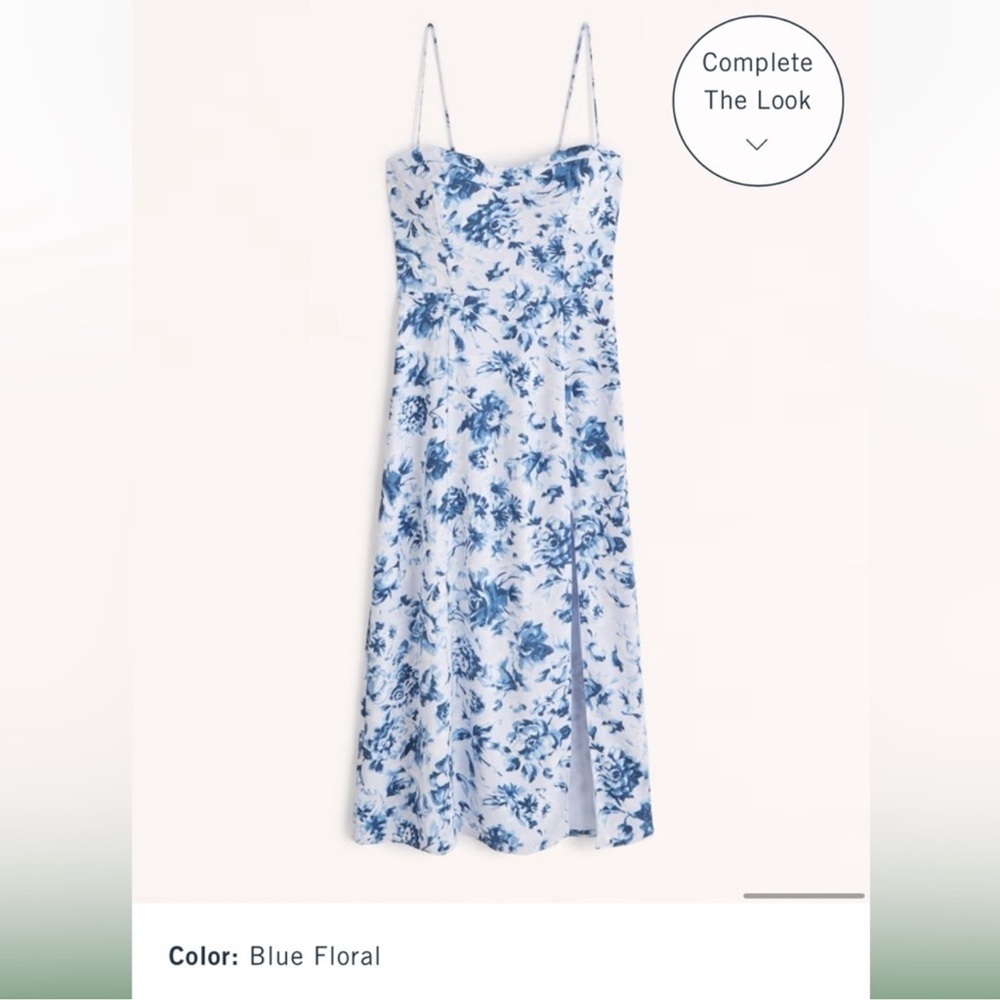 A&F Camille Midi Dress in periwinkle floral wedding guest - Picture 2 of 10
